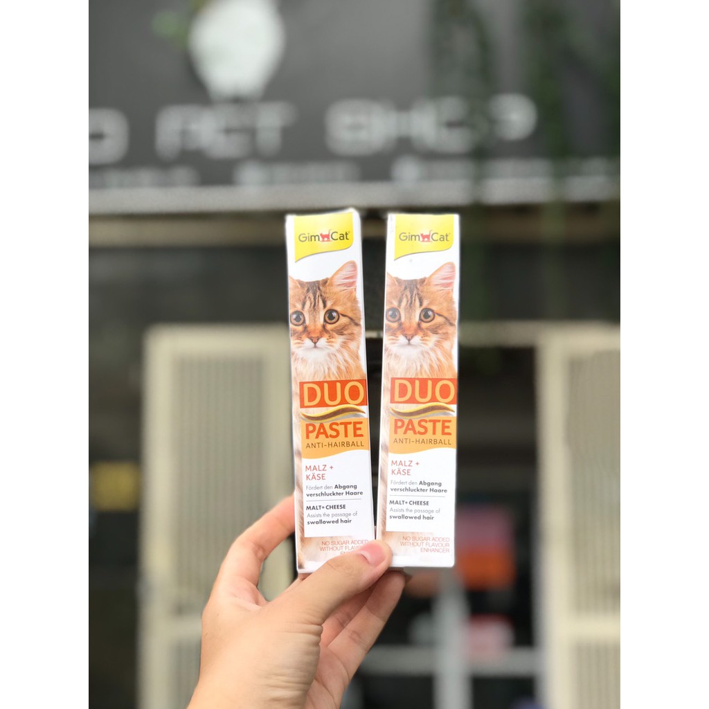 Gel tiêu lông GimCat Duo Paste Malt &amp; Kase Anti-Hairball vị phomai