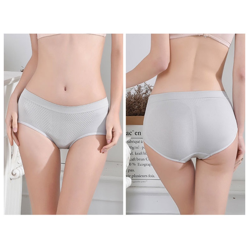 AOFEIQIKE Quần lót cotton lưng cao thoáng khí màu sắc đơn giản thời trang dành cho nữ