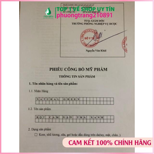 Gói 300gr tắm trắng cám gạo trà xanh,đắp mặt dưỡng da dùng cả cho face & body