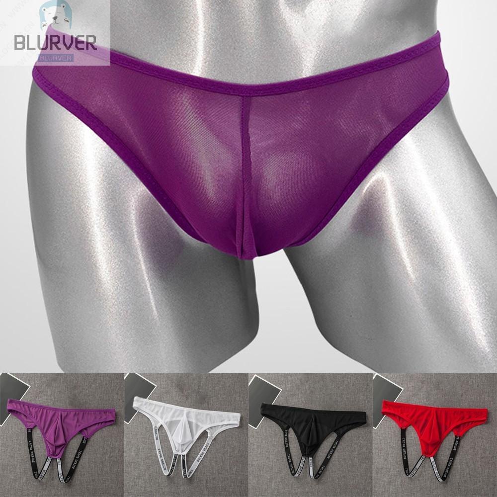BLURVER~Men Underwear Pouch Double Thong Thong Briefs Comfortable Nylon+Polyester#blueriver