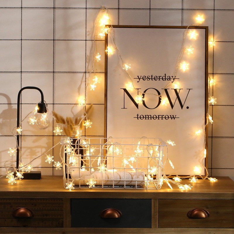 [Lỗi 1 đổi 1] Dây đèn LED  hình Bông Tuyết trang trí quán cafe, trang trí cửa hàng, noel