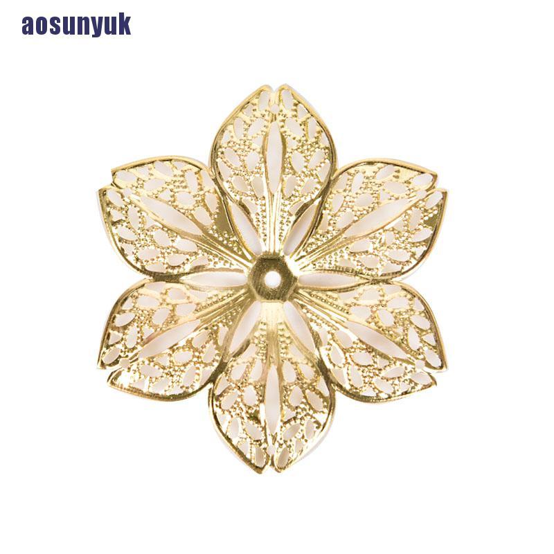 Set 50 đầu nối mặt trang sức DIY hình dạng bông hoa thủ công độc đáo