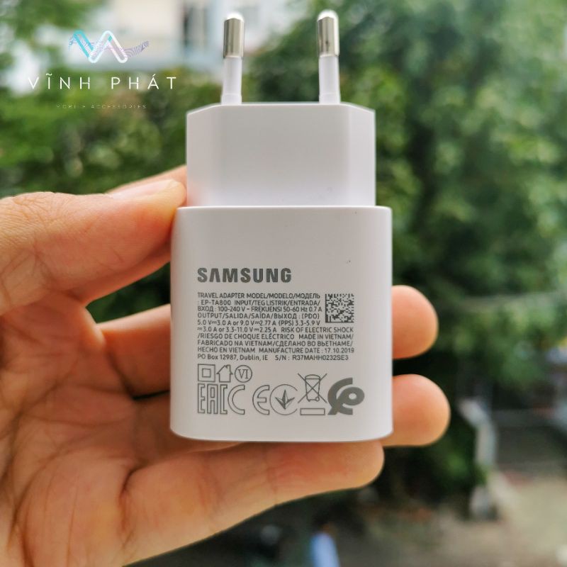 Bộ Sạc Nhanh Samsung 25W Note 10 Note 20 S20 S20 Plus S20 Ultra A71 S21 S21 Ultra Chính Hãng