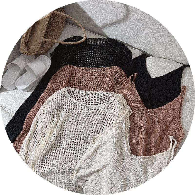 SET ÁO LEN LỖ KÈM ÁO 2DÂY