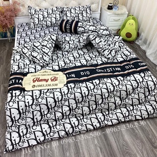 Set 4món ga gối cotton poly gồm 1 ga giường, 02 vỏ gối nằm và 1 vỏ gối ôm
