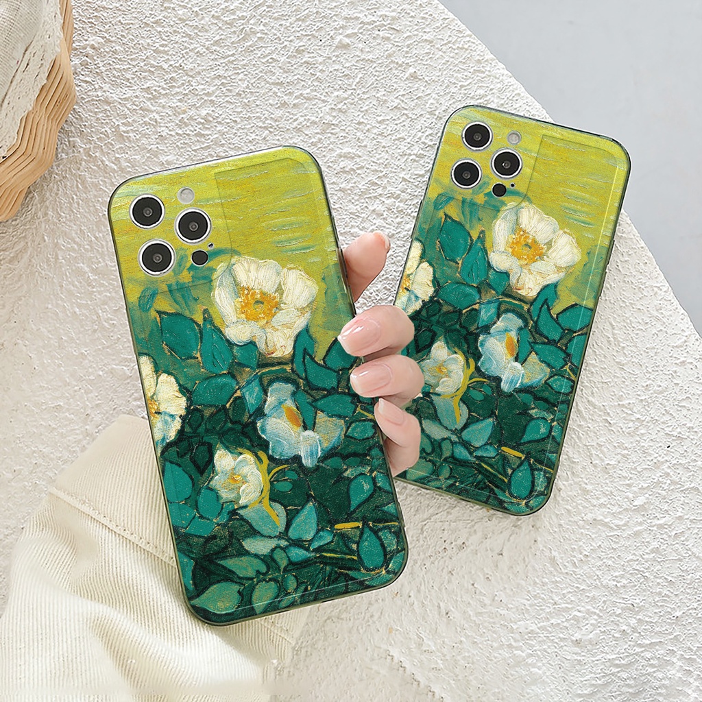 Ốp lưng iphone Vườn hoa trong cạnh vuông 6/6plus/6s/6splus/7/7plus/8/8plus/x/xr/xs/11/12/13/pro/max/plus/promax e210