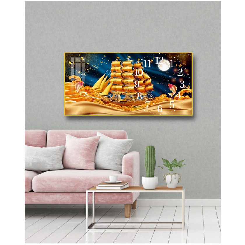 Đồng Hồ tranh Pha lê PVP, Thuận Buồm Xuôi Gió, Giá xưởng