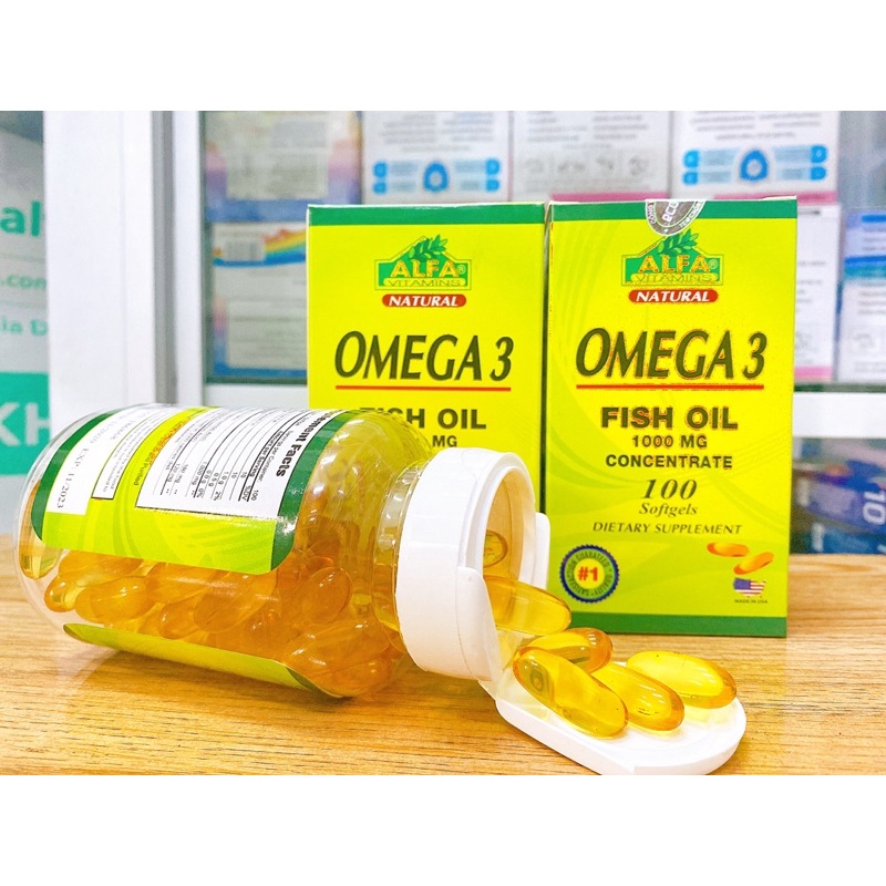 ( chính hãng)Viên uống bổ mắt, bổ não OMEGA3 FISH OIL 1000MG Hàng nhập khẩu từ MỸ
