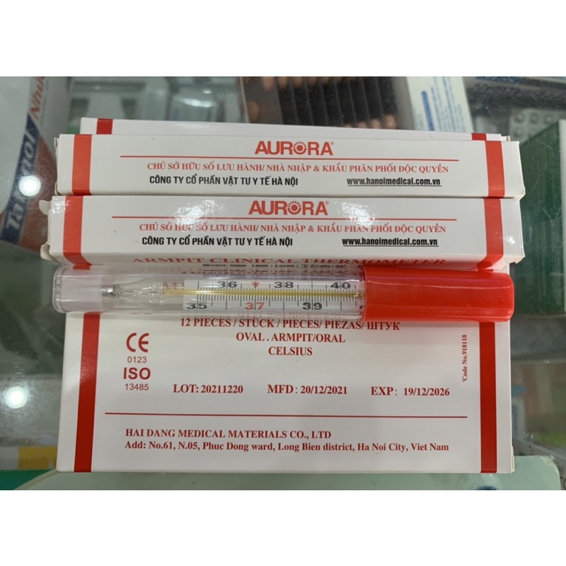 Nhiệt kế thủy ngân đo nhiệt độ cơ thể AURORA hàng Đức