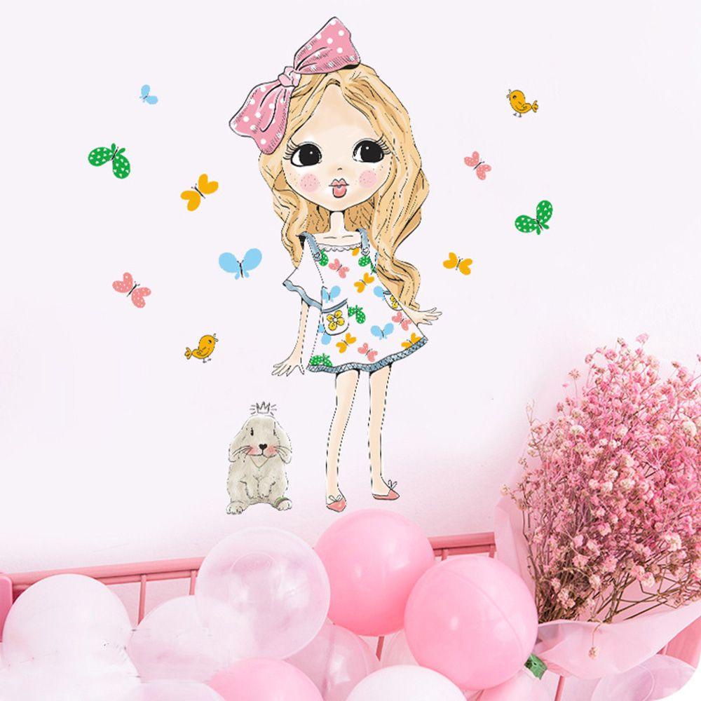 LEISURE Sticker Dán Tường Họa Tiết Hoạt Hình Dễ Thương Bắt Mắt