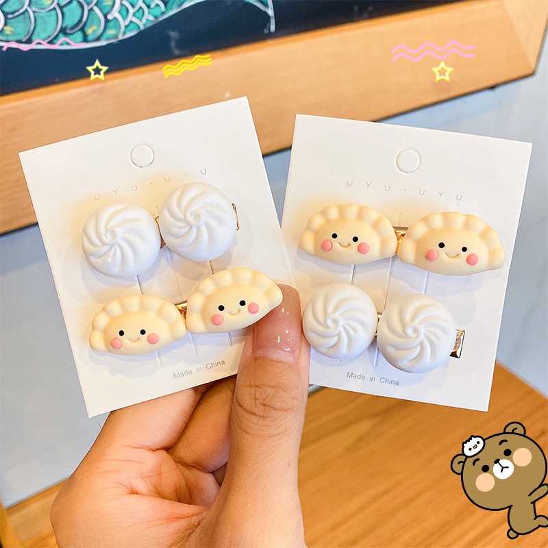 Kẹp Tóc Hình Bánh Bao Hoạt Hình Vui Nhộn Đáng Yêu