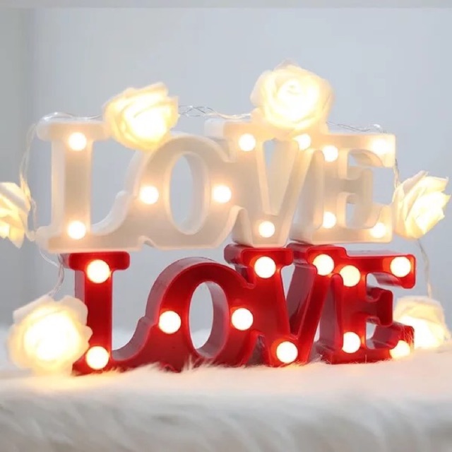 Chữ love led trang trí tiệc sinh nhật đám cưới gắn đèn led