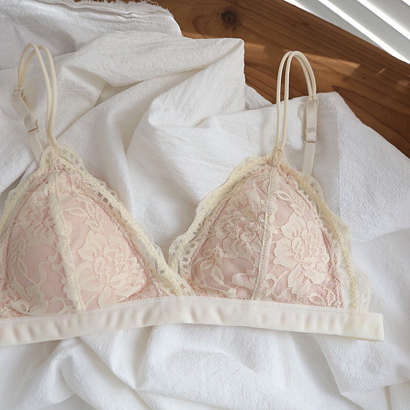 Áo bra Bralette ren mềm có mút ngực