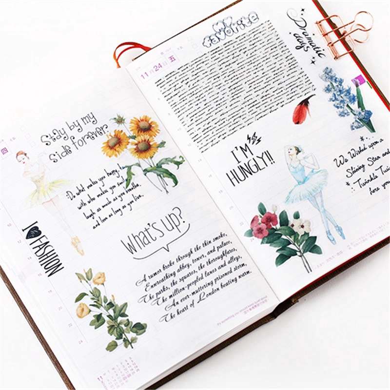 ❀ Ballet Girls Diary Giấy và decal dán tường Q-3 Modern Lady ❀ 14Pcs/set Album Scrapbooks DIY Decor Stickers ML01136