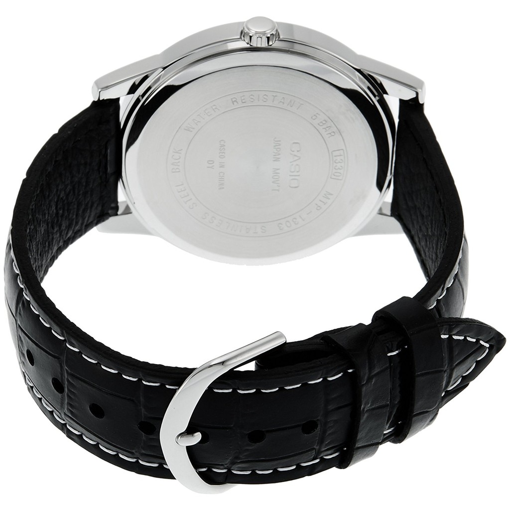 ĐỒNG HỒ NAM CASIO MTP-1303L-7BVDF DÂY DA ĐEN - MẶT TRẮNG