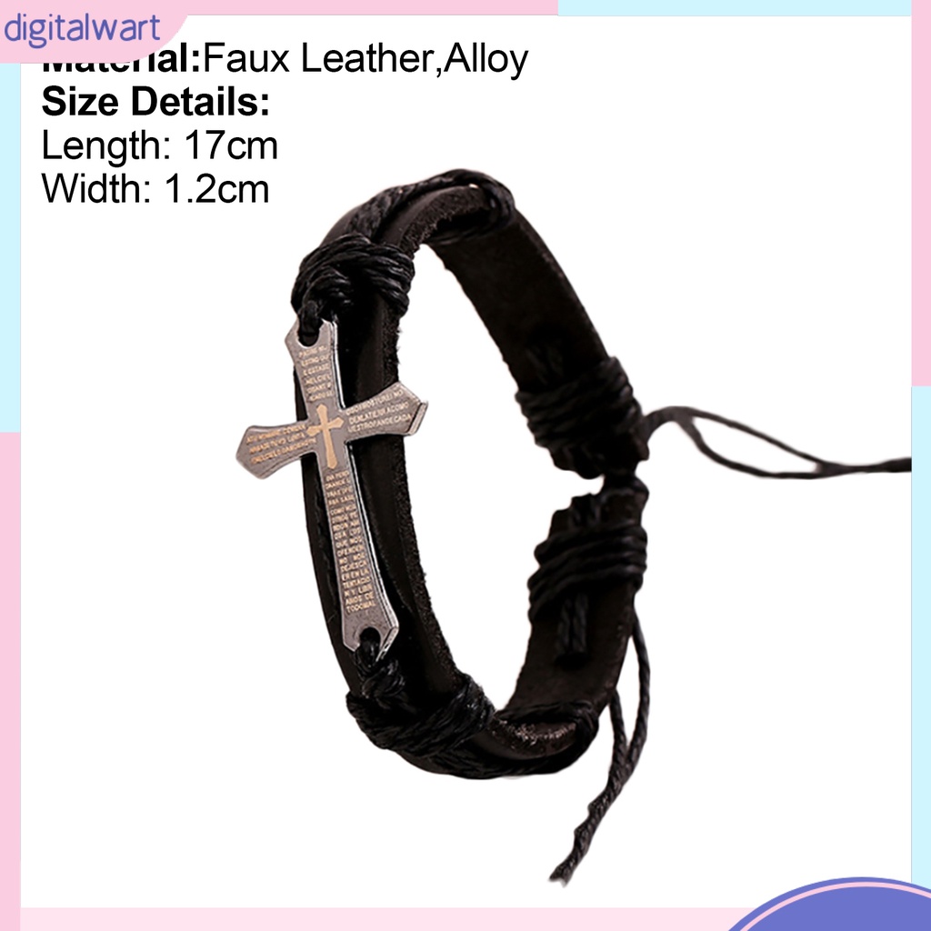 Dgggg Dgg✌❤ Vòng Tay Giả Da Mặt Thánh Giá Phong Cách Retro