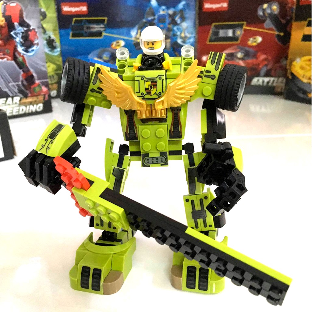 Đồ Chơi Lắp Ráp Kiểu LEGO Robot Xe Đua Transformer 2in1 Với 250 Mảnh Ghép