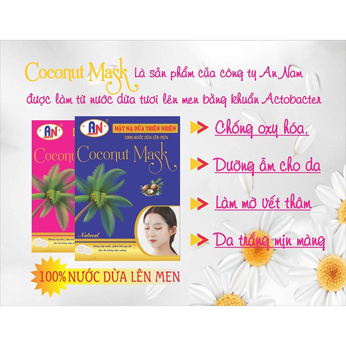 Combo 2 Hộp Mặt nạ thạch dừa thiên nhiên cung cấp độ ẩm, giúp da trắng đẹp