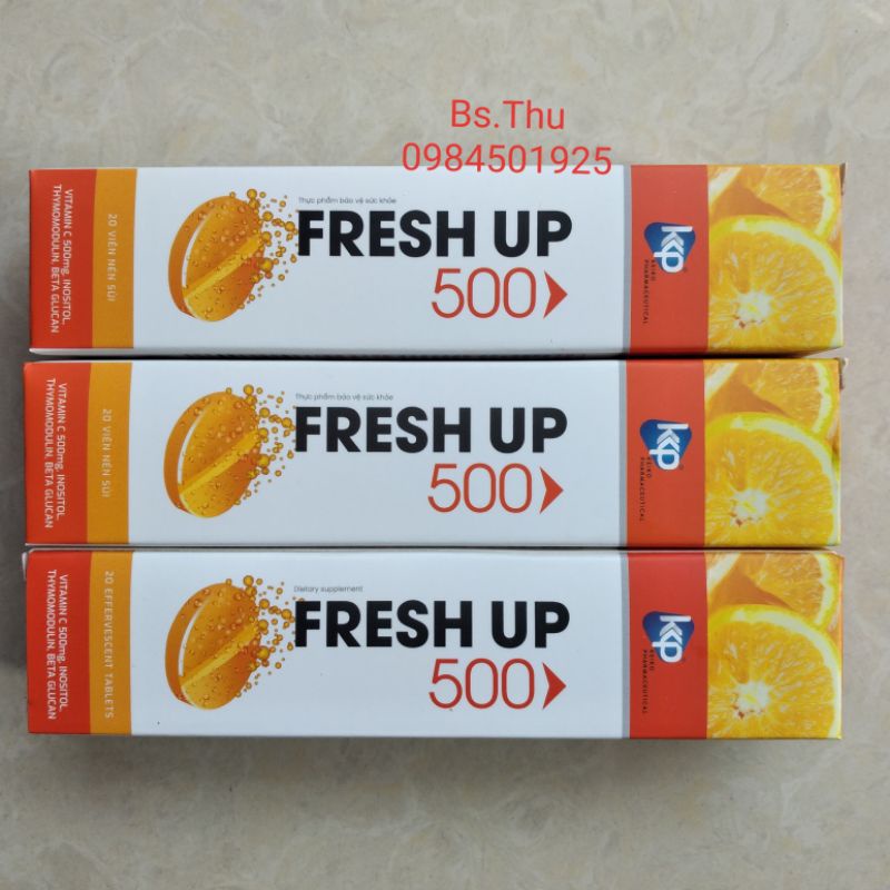 C Sủi Fresh up 500 mg vị cam tube 20 viên - Giúp bổ sung vitamin C hỗ trợ tăng cường sức đề kháng