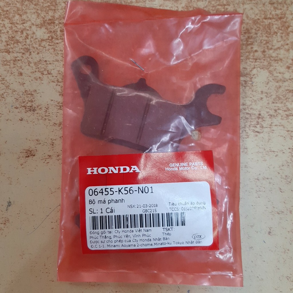 Má phanh trước/ Bố thắng trước xe Zin Winner (chính hãng Honda)