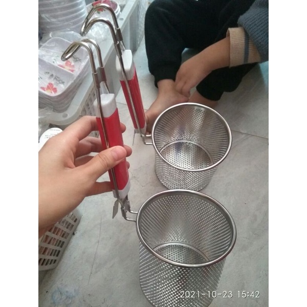 Muỗng vợt nhúng inox cao cấp - dụng cụ xóc bún phở bằng inox không rỉ