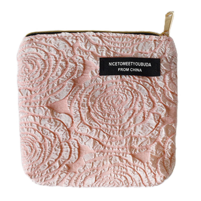 Ví Nhỏ Đựng Tiền Xu Họa Tiết Hoa Hồng Dễ Thương Cho Nữ