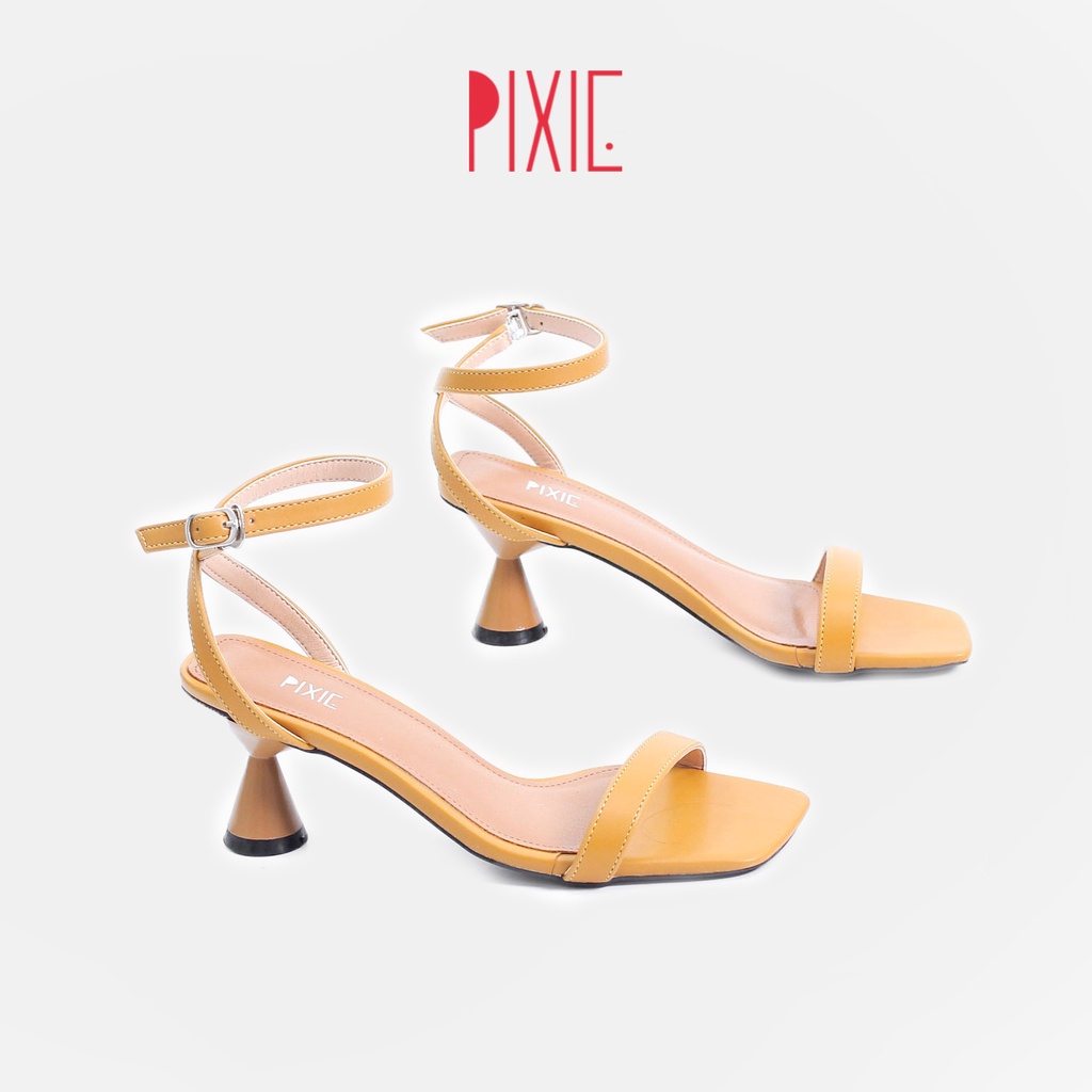 Giày Sandal Cao Gót 5cm Đế Tròn Đồng Hồ Cát Pixie X471