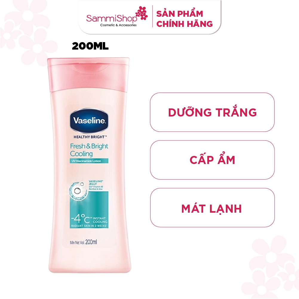 Vaseline Gel dưỡng thể Healthy Bright Fresh &amp; Bright Cooling UV Niacinamide Lotion