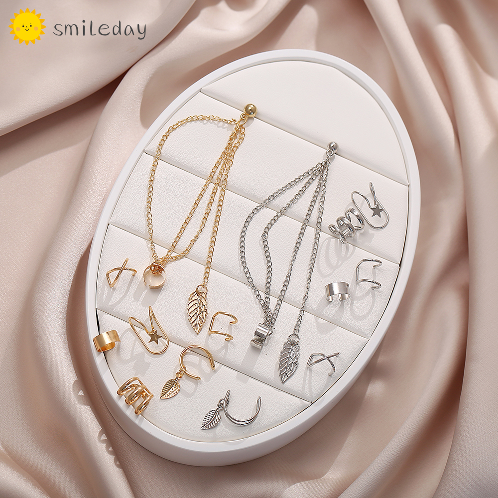 Set khuyên tai dáng dài làm từ kim loại phong cách Hàn Quốc retro thời trang nữ