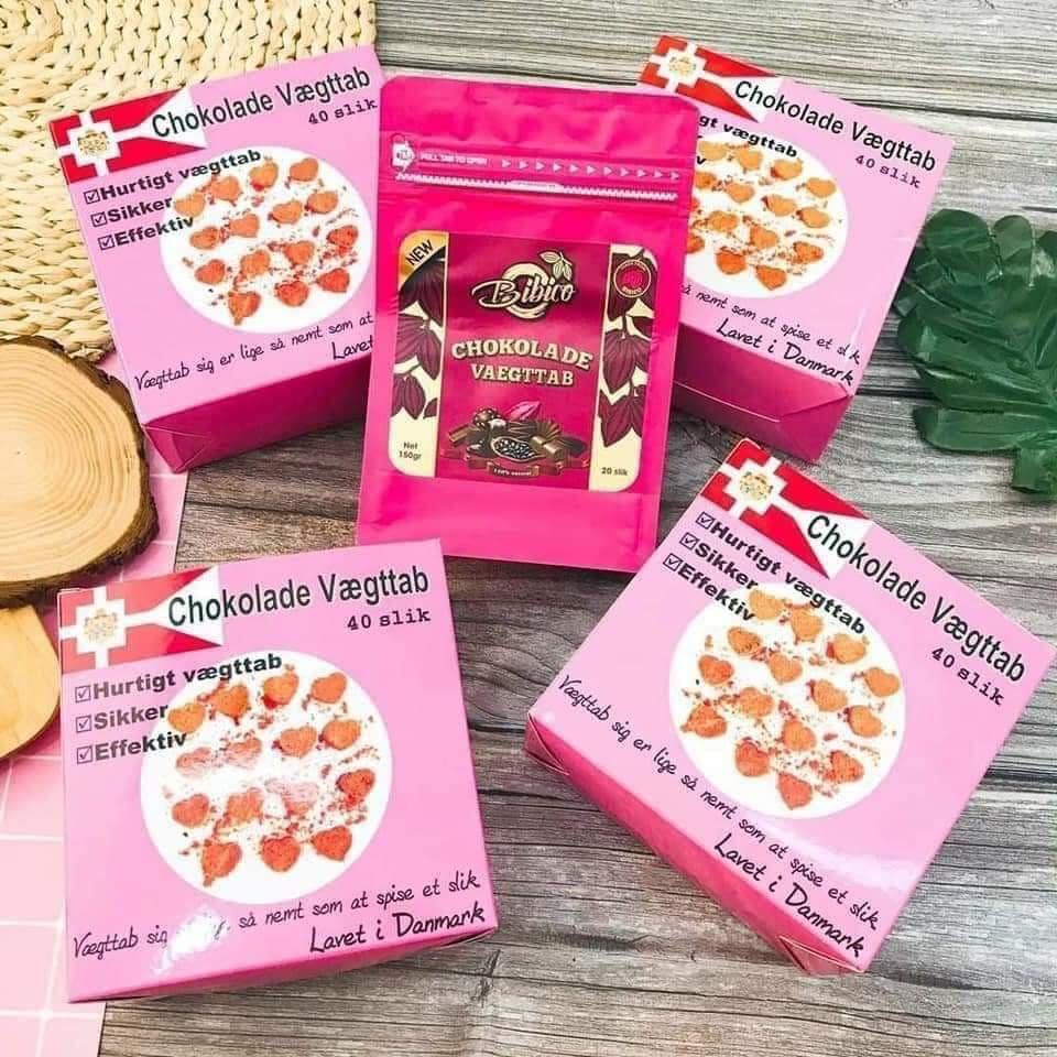 Kẹo giảm cân Socola Đan Mạch Chokolade Vaegttab hộp 20 viên  giá dùng thử
