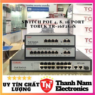 Switch PoE 16 Port TORUK TR-16F2G1S-200 tốc độ 10/100M, 2 Uplink + 1 SFP, công suất tổng 200W, ( ẢNH THẬT )
