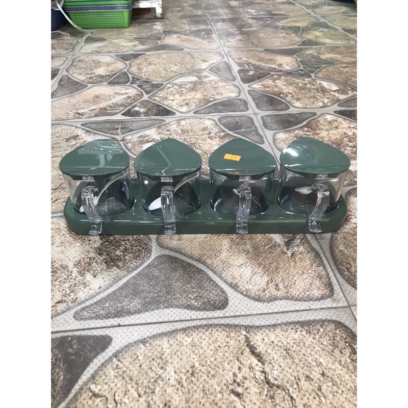 Hủ gia vị 4 khay nhựa châu Hưng plastic