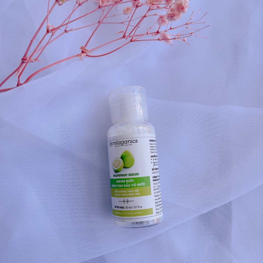 Tinh dầu bưởi, gel nha đam, tẩy tế bào chết toàn thân cà phê và tẩy da chết bột đậu đỏ MILAGANICS mini