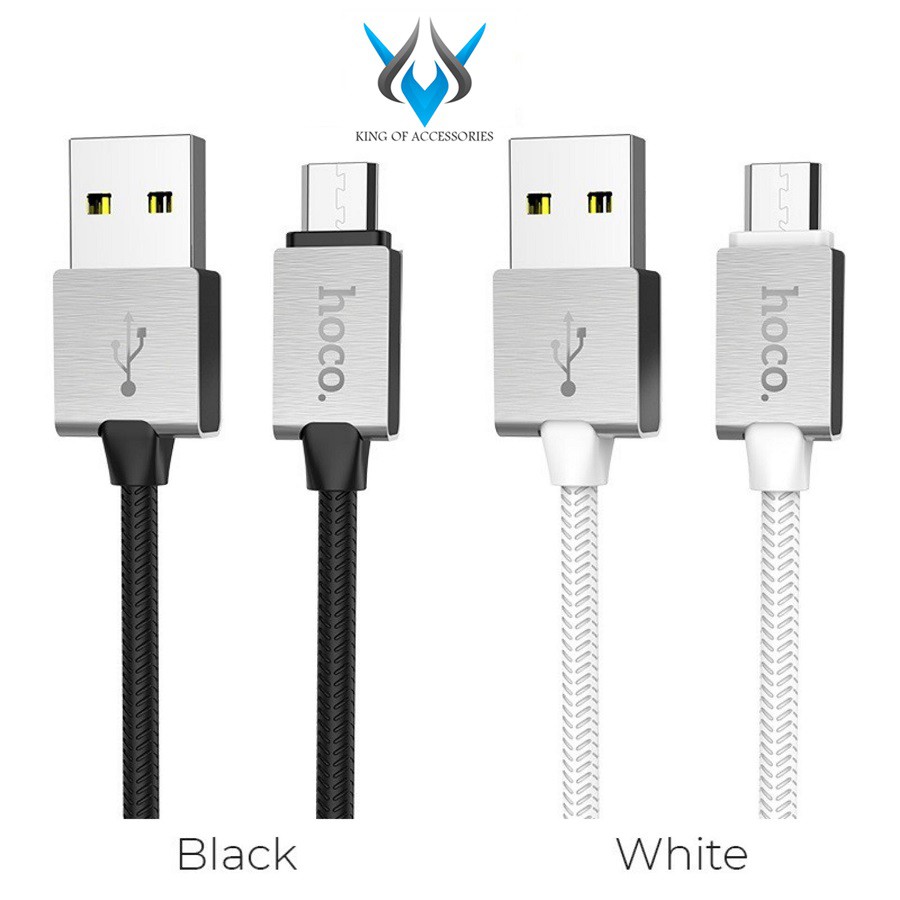 Cáp sạc nhanh và truyền dữ liệu cổng microUSB Hoco U49 Refined steel QC3.0 dài 1.2M Max 2.4A