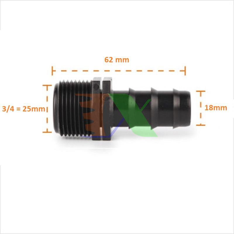 Khởi thủy TKR-3420 Ren 27 ra ống Φ20 mm, Khởi thủy cho dây PVC PE HDPE LDPE