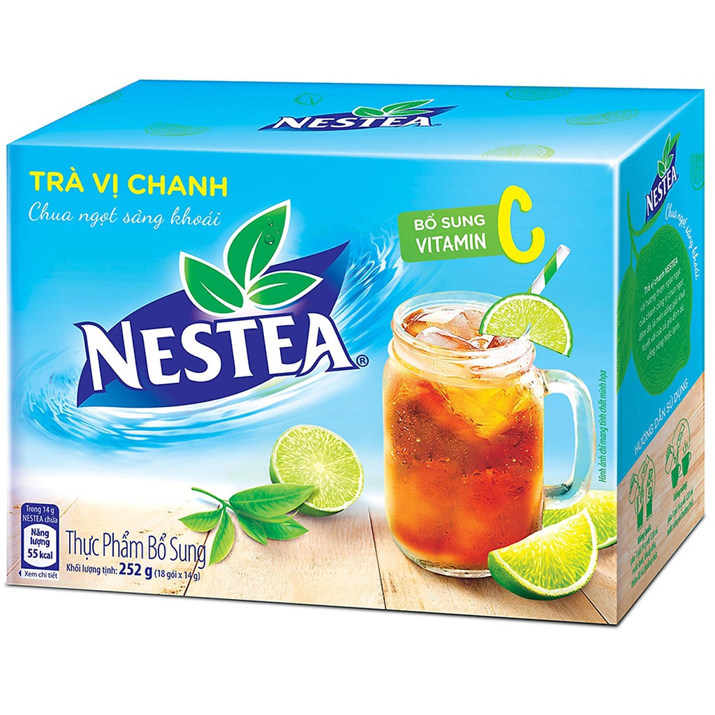 Trà vị Chanh Nestea bổ sung Vitamin C Hộp 18 Gói x 14g