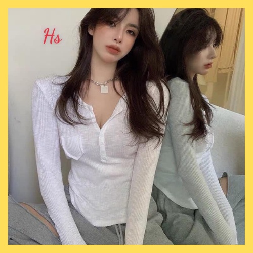 Áo bozip dài tay khuy ngực 3 màu - Áo body nữ siêu xinh - MIUMIU CLOTHINGS