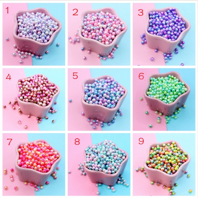 Mẫu charm hạt trai pearl 13 màu đóng túi 10gr cho các bạn trang trí epoxy, slime, kẹp tóc,  DIY