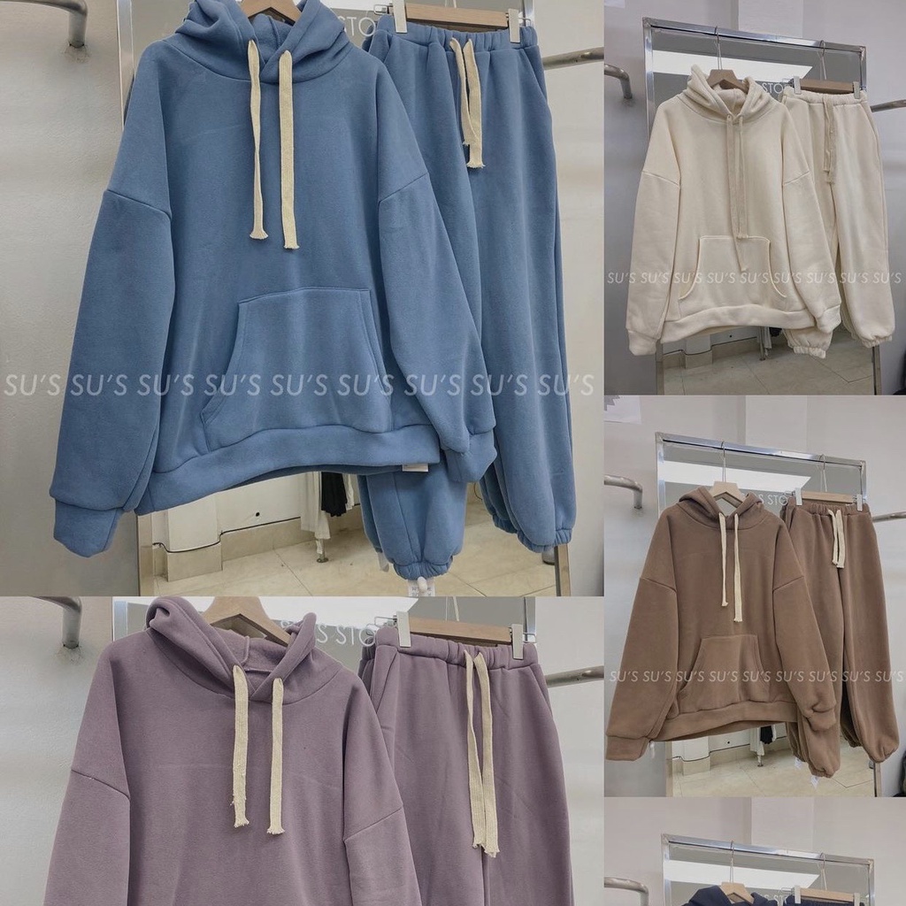 [HÀNG QCCC] - Set nỉ hoodie trơn - B65 - jannahouse | BigBuy360 - bigbuy360.vn