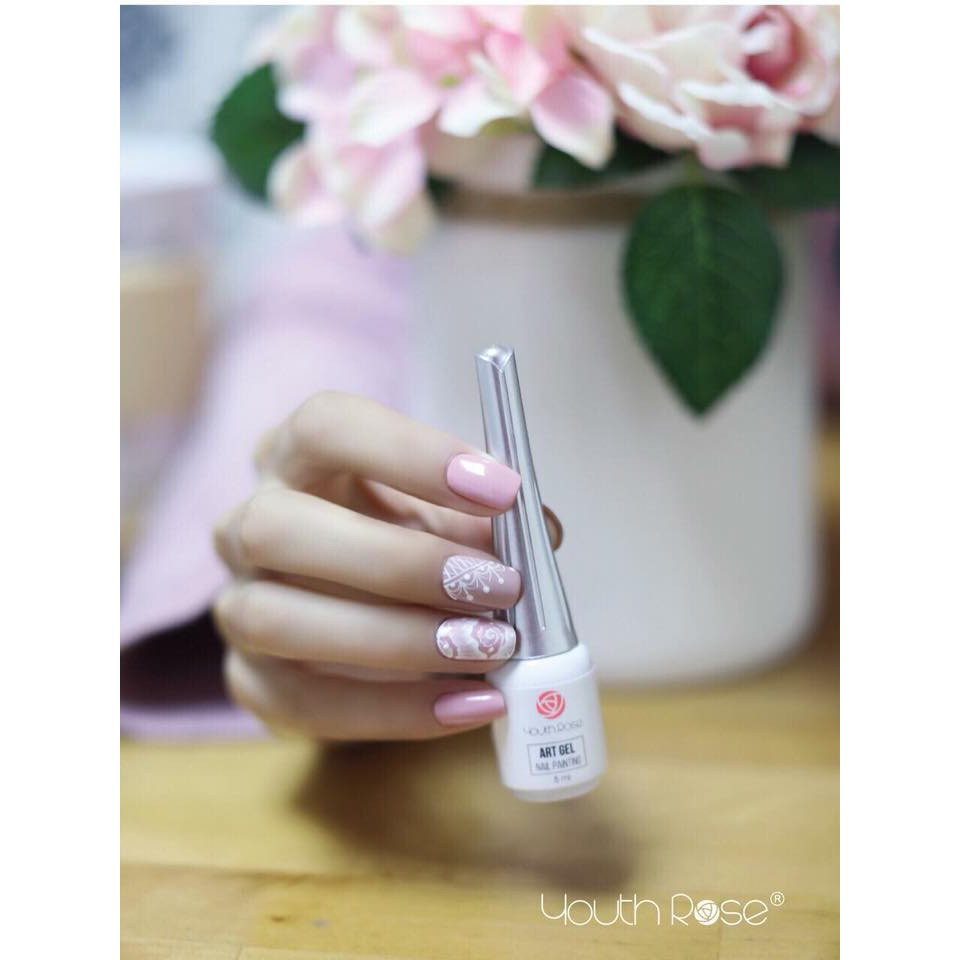 Sơn gel cọ nét hoa hồng vẽ nét đẹp cho chị em làm nail