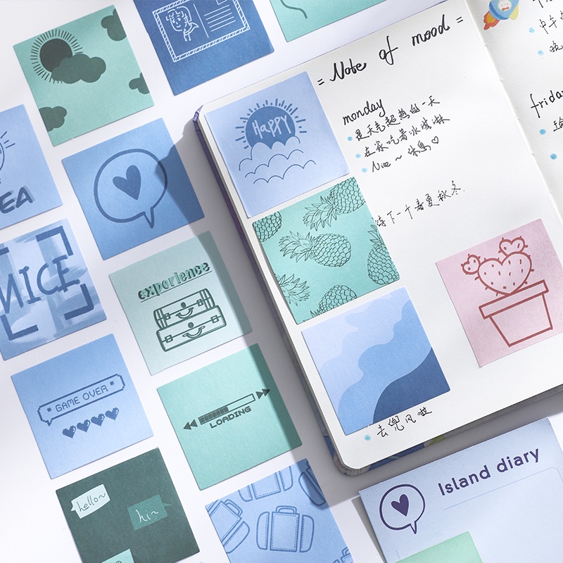 Set 40 tờ nhãn dán giấy trang trí sổ tay album ảnh