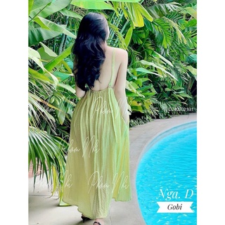 Đầm maxi dây nút lưng hàng chuẩn!