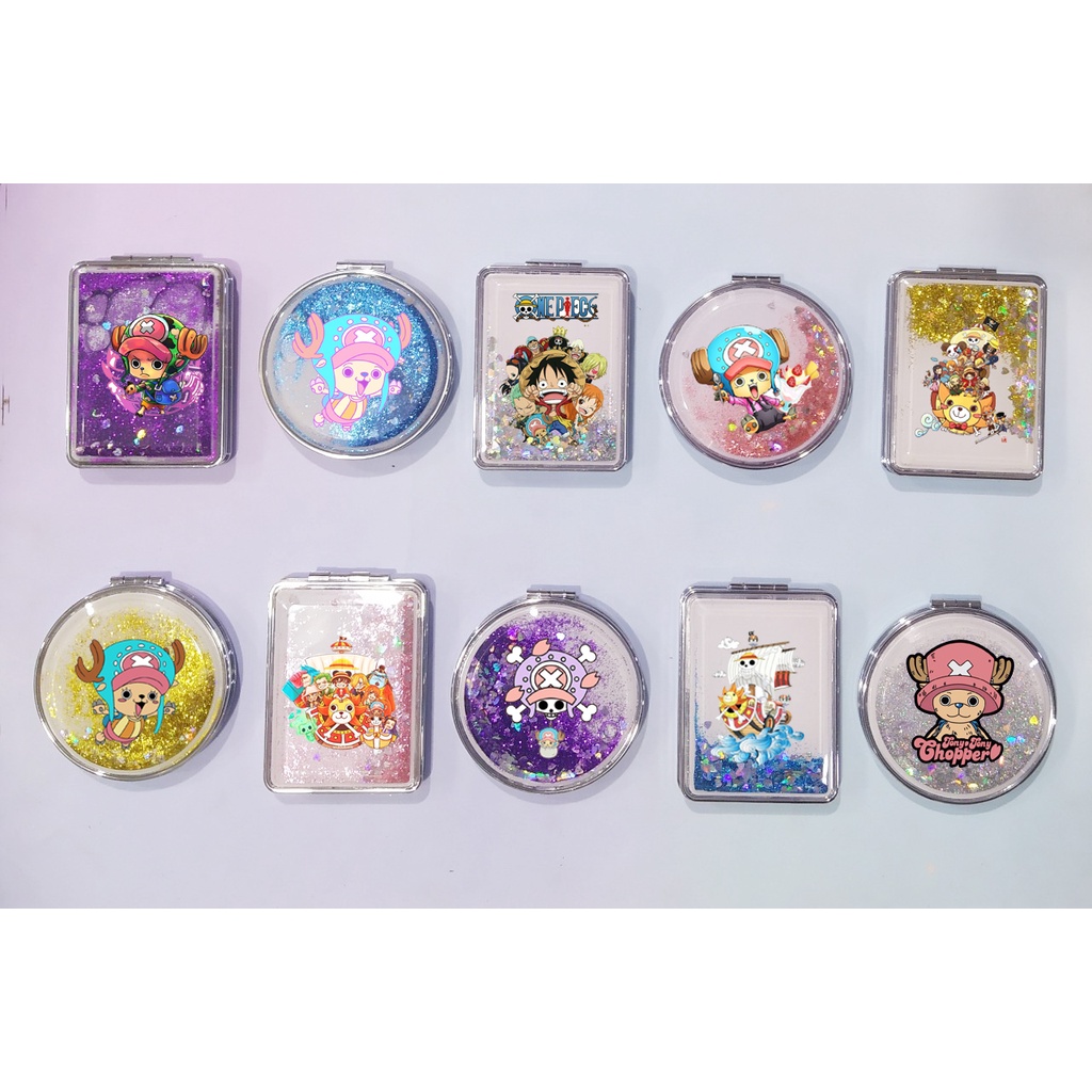 Gương nước chảy kim tuyến chopper  one piece in hình GNI22 gương 2 mặt