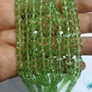 20 viên pha lê xanh lá nhạt 6mm