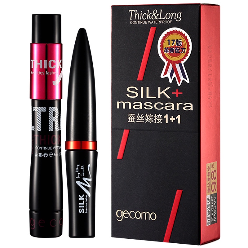 Bộ 2 chuốt mi Mascara dài và dày mi Gecomo Thick&amp;Long (10ml và 1.5ml)