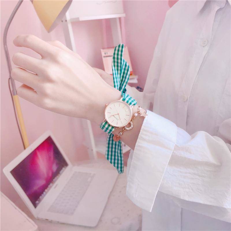hồ đồng Đồng hồ đeo tay nữ Phụ nữ Dây đeo Học sinh Phiên bản Hàn Quốc của khí chất đơn giản nhỏ tươi Mùa hè hoang dã