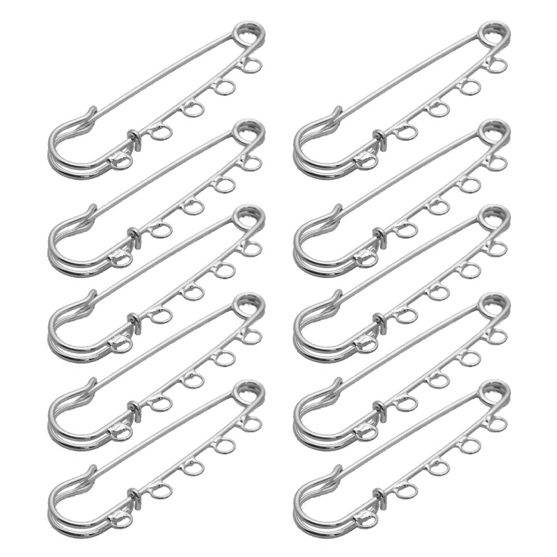 Set 10 Ghim Cài Áo 5 Lỗ Bằng Kim Loại An Toàn