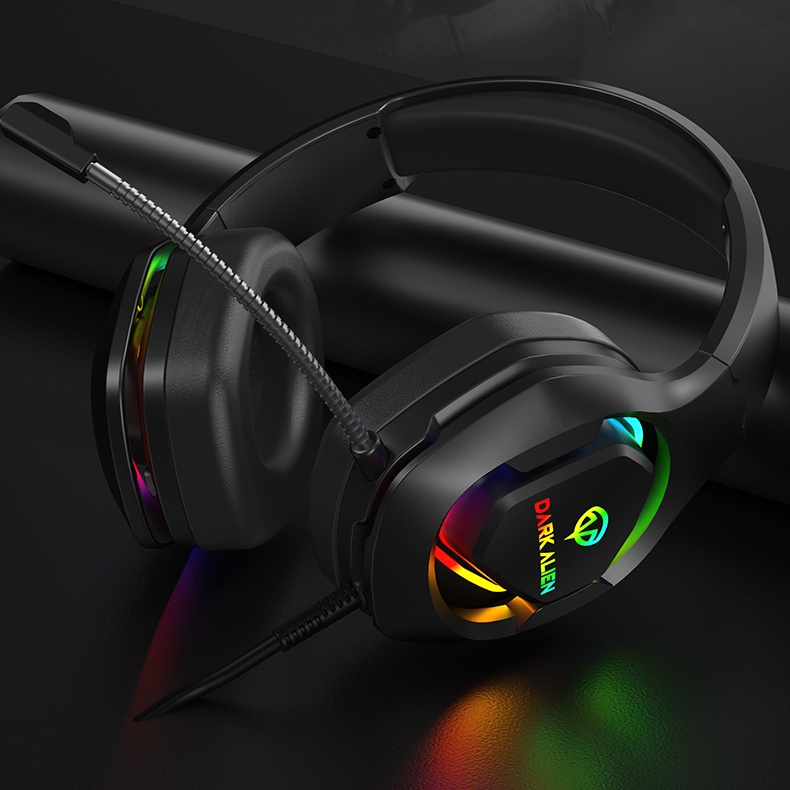 Tai Nghe Chụp Tai có dây gaming máy tính mic Dark Alien E600 Extra Bass âm thanh nổi giảm ồn thoải mái chống thấm nước