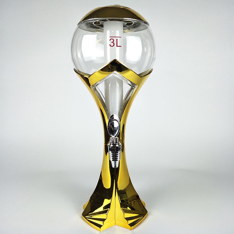 Tháp Bia 3 Lít Hình Cup HC Đựng Trà Sữa Beer tươi Nước Ngọt Có Vòi Lõi đá giữ lạnh Đèn led 7 màu Decor quán cafe trà sữa