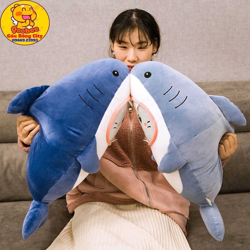 Gấu Bông Cá Mập Mặt Mèo - Cá Mập Nhồi Bông Cao Cấp - Baby Shark